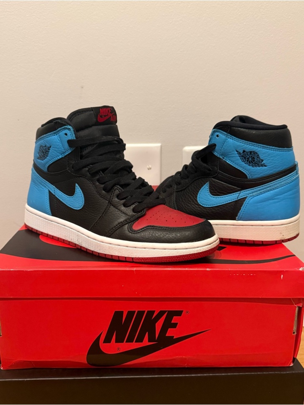 Nike Black and Blue Air Jordan 1 Low